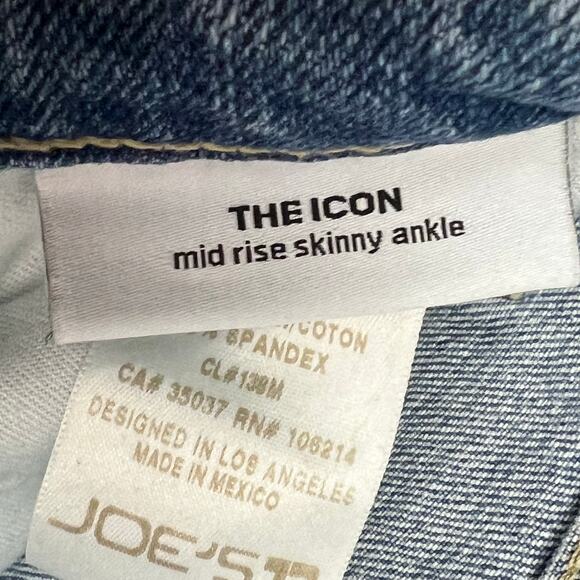 Joes Icon Ankle Sigourney Jeans Womens 28 Blue Dip Dye Skinny Stretch Boho Chic - Picture 14 of 16